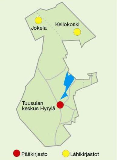 Tuusulassa on pääkirjasto ja Jokelan ja Kellokosken lähikirjastot.