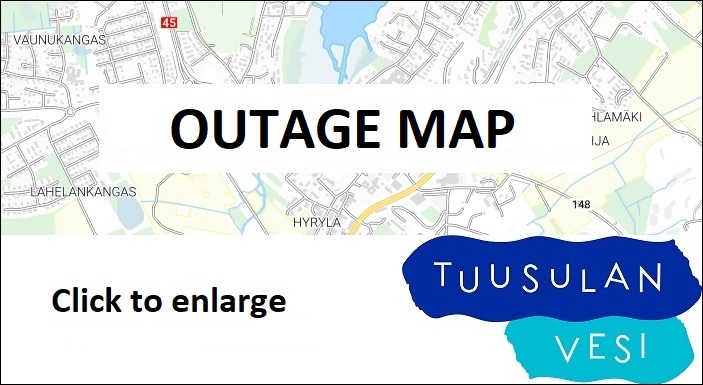 Outage map Tuusula Water