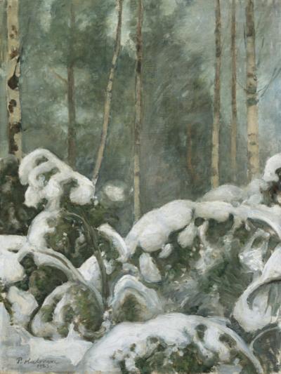 Pekka Halosen maalaus Talvipäivä metsässä, 1923