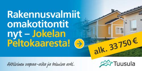 Rakennusvalmiit omakotitontit nyt - Jokelan Peltokaaresta!