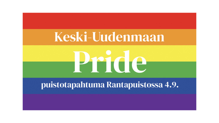 Keski-Uudenmaan Pride-tapahtumaa vietetään 4.9.